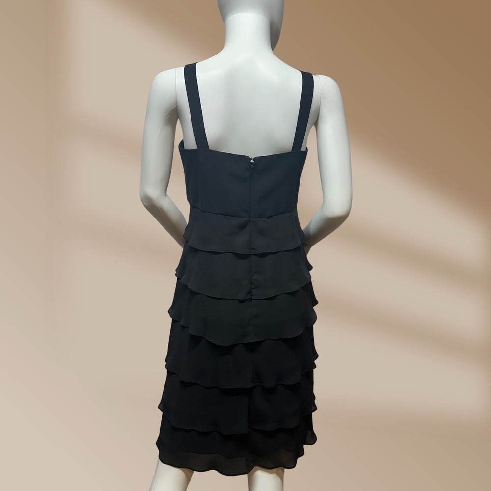 S.L. Fashions Ladies Black Tired Dress Beaded Embellishments Sz 16 Petite NWOT - Picture 5 of 5